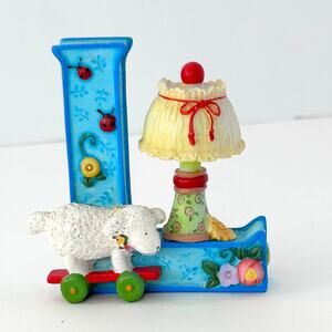 Vintage Mary Engelbreit Ink Letter L Small 2.5" Decorative Item Lamp Lamb Leaf